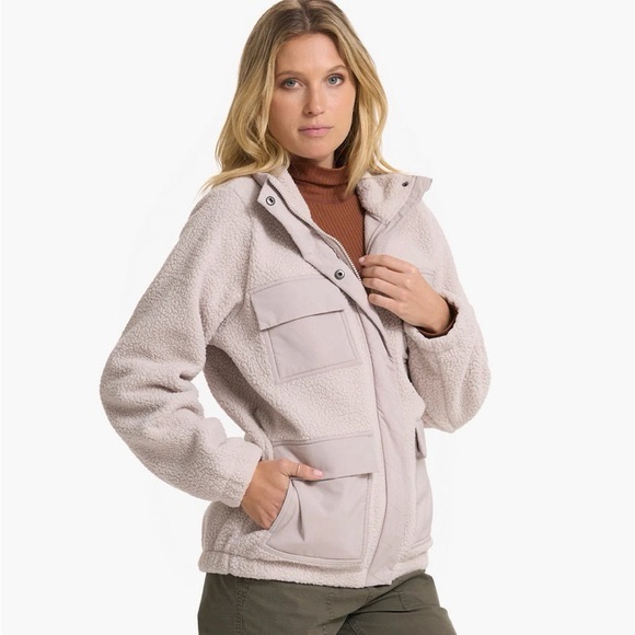 Vuori Plush Sherpa Utility Jacket - Light Taupe/crean - Picture 4 of 9